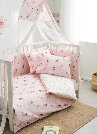 Vesta Home Baby Mosquito Net for Crib Fairy with Tulle Pink 180x490cm