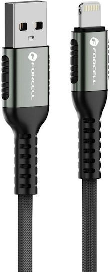 Forcell USB-A to Lightning Cable 12W Μαύρο 0.5m
