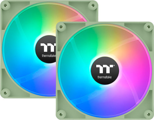 Thermaltake CT140 Reverse Blade Case Fan με ARGB Φωτισμό και Σύνδεση 4-Pin PWM 2τμχ Matcha Green