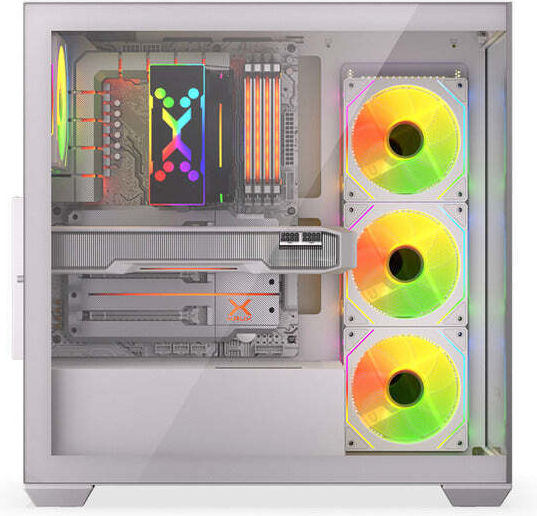 Krux Exo Gaming Midi Tower Κουτί Υπολογιστή με Πλαϊνό Παράθυρο και ARGB Φωτισμό Λευκό