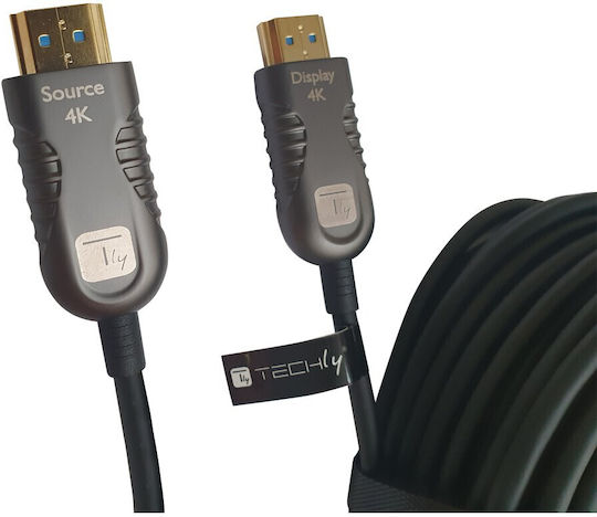 Techly HDMI 2.0 Премиум Високоскоростен 4K 60Hz HDR Кабел HDMI Мъжки - HDMI Мъжки 10м Черен