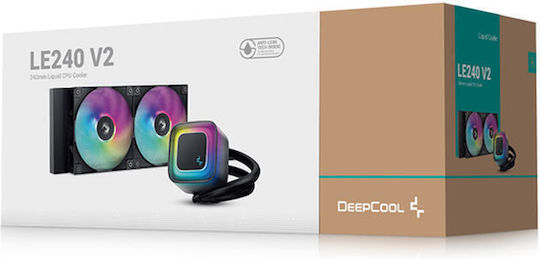 Deepcool LE240 V2 v2 Υδρόψυξη AIO CPU με 2 Ανεμιστήρες 120mm και RGB Φωτισμό