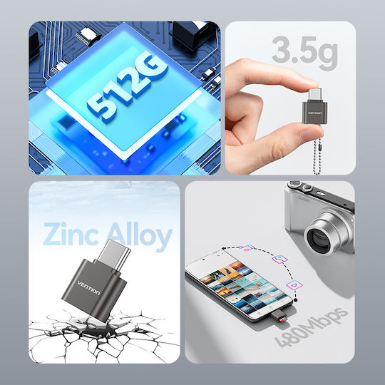 Vention Card Reader Type-C για microSD