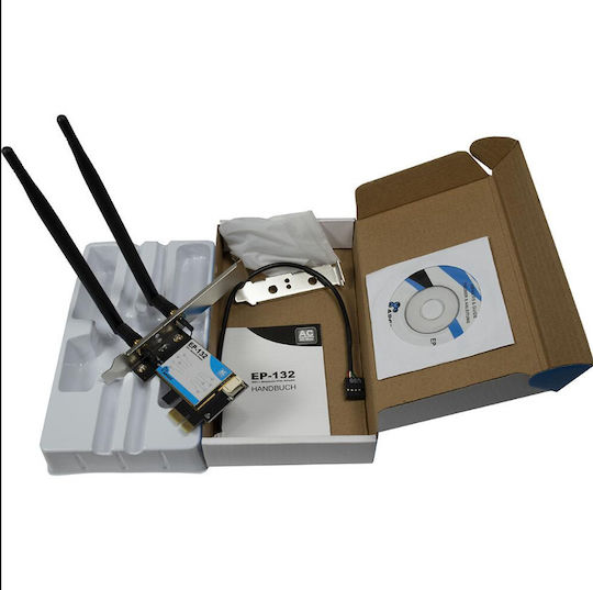 Κάρτα Δικτύου Inter-tech Wi-fi 5 Pcie Adapter Ep-132 Antenne Bluetooth 4.2