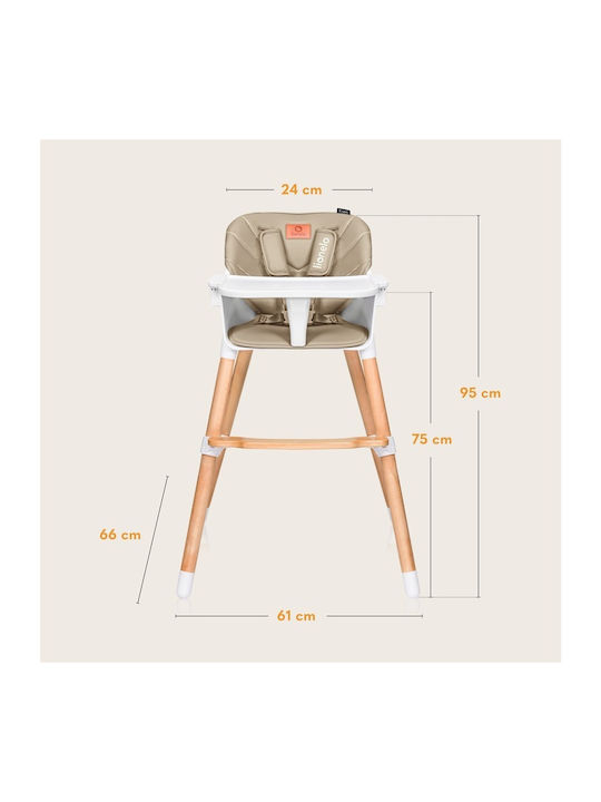 Lionelo Koen Καρεκλάκι Φαγητού 2 in 1 Beige Sand