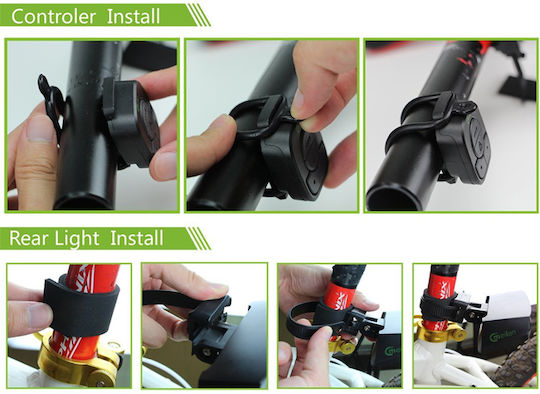XLC 6134 Rechargeable Rear Bicycle Light Wireless Laser with USB and Flash with Remote Control