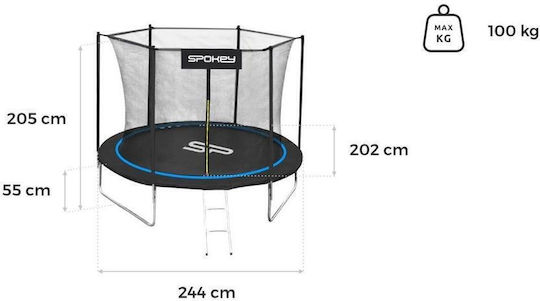 Spokey Jumper Outdoor Trampoline 244cm with Net & Ladder