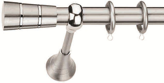 Enis by Domus Metallisch Vorhangstange Samothraki Doppel mit Schiene Φ25mm 160cm Nickel Matte - Chrome