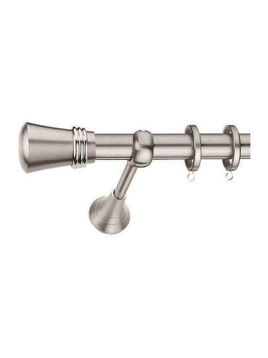 Enis by Domus Metallisch Vorhangstange Lemnos Doppel mit Schiene Φ25mm 240cm Nickel Matte - Chrome