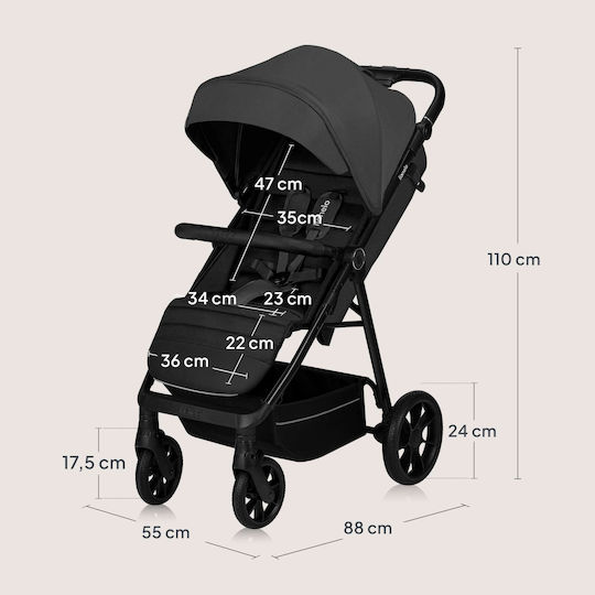 Lionelo Mira Cărucior pentru Bebeluși Potrivit de la 6+ Luni Gri Grafit 10.5kg