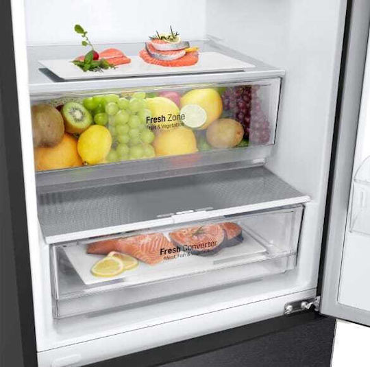 LG Kühl-Gefrierkombination 384Es Total NoFrost H203xB59.5xT67.5cm. Schwarz GBP62MCNAC
