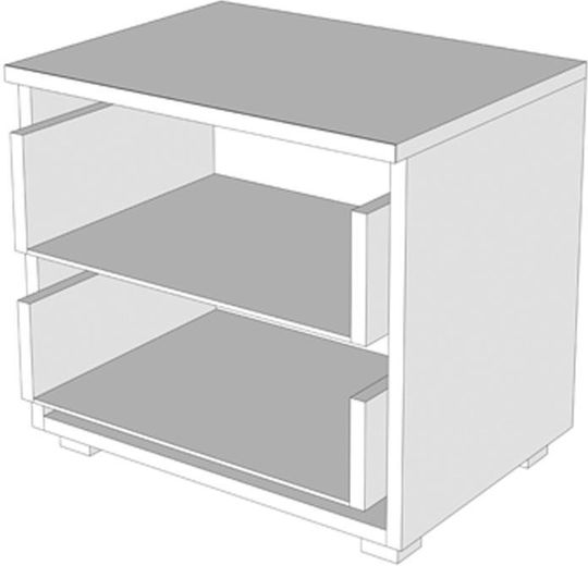 Комод Uni No2F Дървен Сив дъб 44.5x33.5x43см