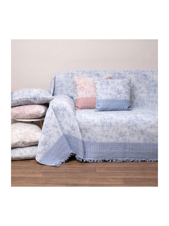 Viopros Throws & Couch Blankets Double Sofa Jacquard 180x240cm Blue
