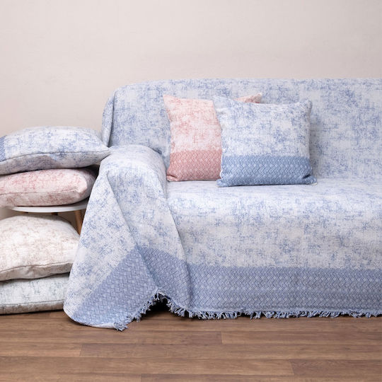 Viopros Cuvertură Pentru Canapea 3 Locuri Jacquard 180x280 cm Albastră