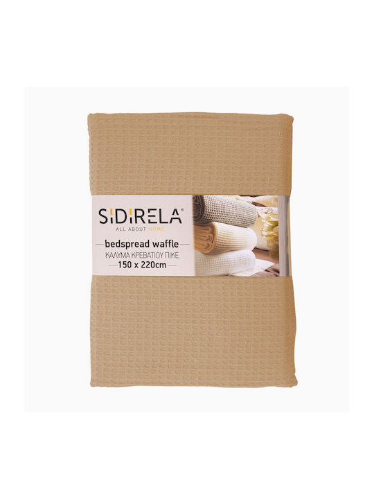 Sidirela Κουβέρτα Πικέ Μονή 150x220εκ. Light Beige