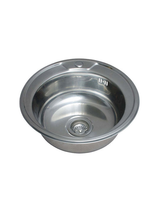 Inter Ceramic ICK 4949 Ένθετος Νεροχύτης Inox Σατινέ Μ49xΠ49cm Chrome