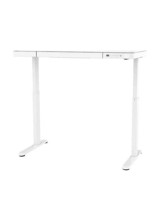 Schreibtisch Holz White mit Metallbeinen & verstellbarer Höhe 140x70cm