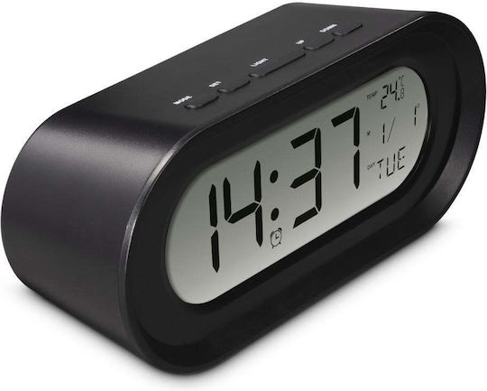 HAMA Uhr Tischuhr Digital LCD mit Wecker & Radio Schwarz 00222204