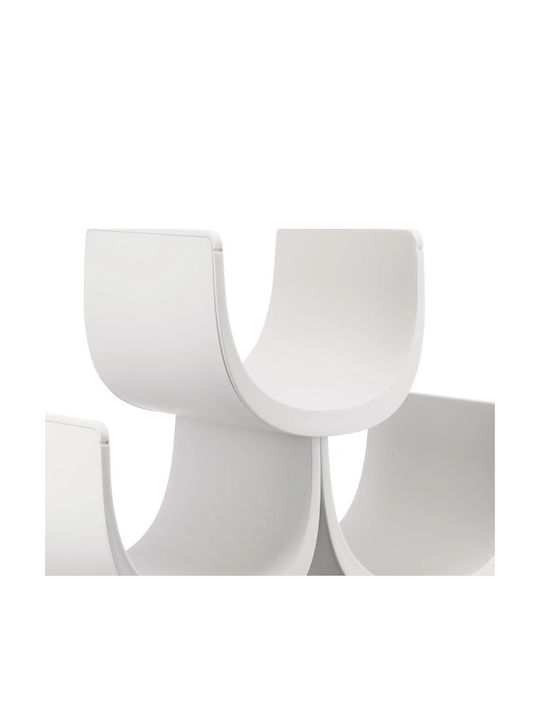 Alessi Noah GIA13 Tischplatte Flaschenhalter Kunststoff für 6 Flaschen Weiß 34.5x15.5x27εκ.