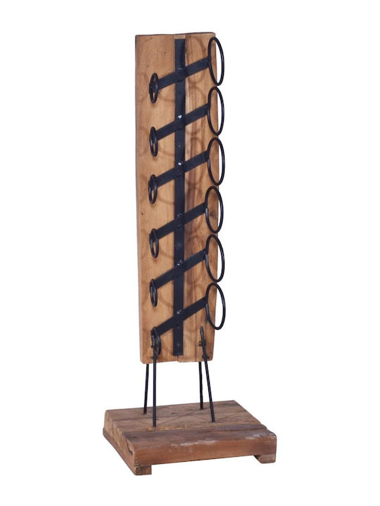 vidaXL Free Standing Wooden Wine Rack for 6 Bottles Brown-Black 35x35x100cm