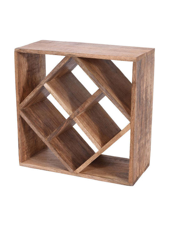 Suport pentru sticle Cu picioare Suport pentru Sticle Lemn pentru 4 Sticle Maro 33x33x15εκ.