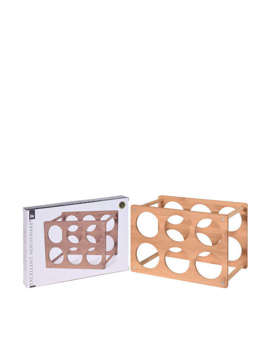 Excellent Houseware Настолни Μπουκαλοθήκη Дърво για 6 Μπουκάλια Кафяв 35x24x18.5εκ.