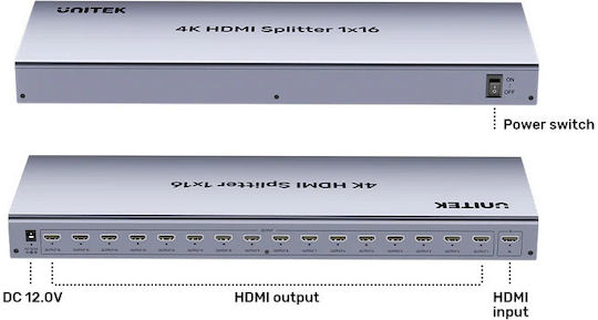Unitek Hdmi Splitter 1x16 4k30hz V1137a