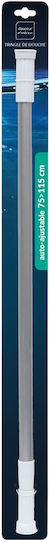 1801283 Telescopic Straight Shower Curtain Rod Made of Silver Aluminium 75-115cm