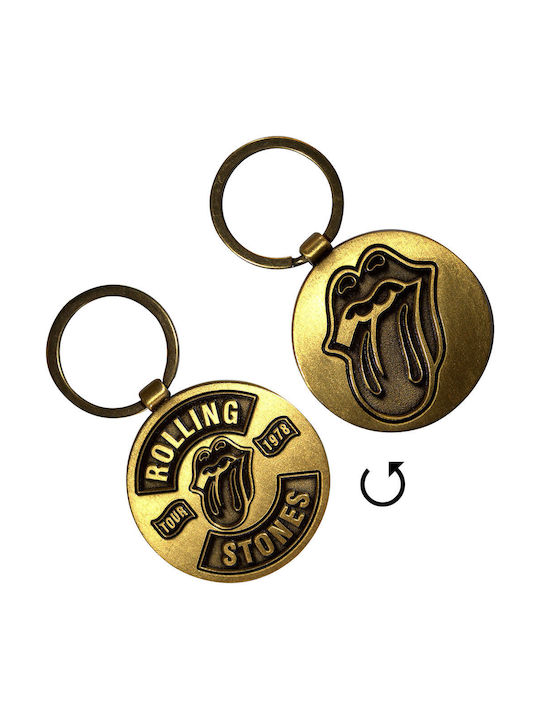 Metallic Keychain Rolling Stones Classic Tongue Tour '78 Double-Sided Keychain Rskey11
