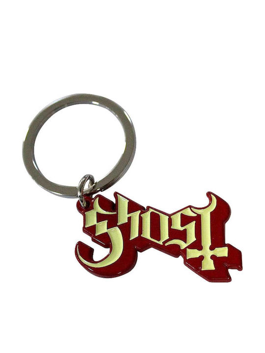 Metallic Ghost Logo Red Shadow Keychain Ghokey03