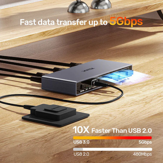 Unitek V1310A KVM & Data Switch με DisplayPort / USB 3.0