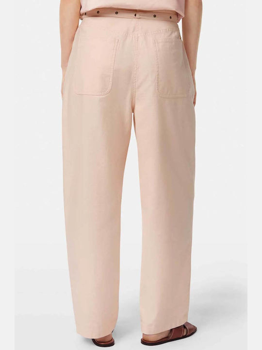 Scotch & Soda Aster Women's High Waist Fabric Palazzo Pants Powdered Peach
