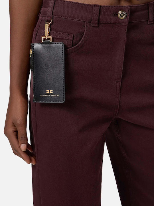 Women's Jean Trousers in Boyfriend Fit Burgundy