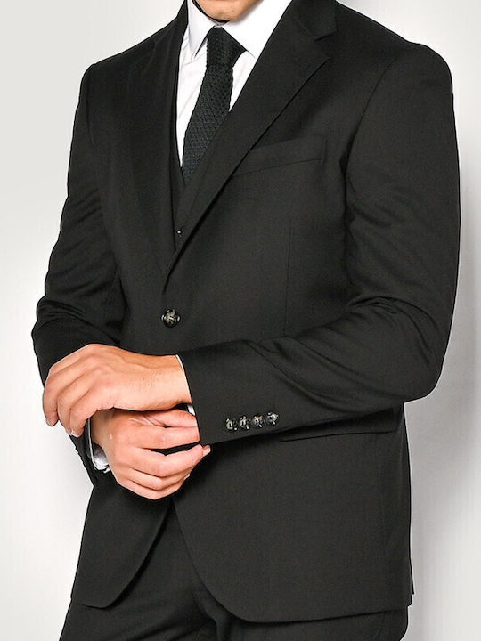 Men's Summer Suit Slim Fit Black