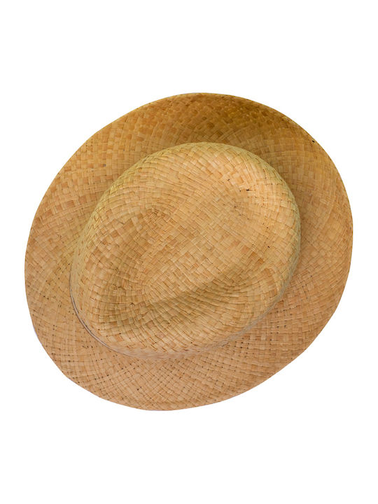Brims and Trims Ψάθινο Ανδρικό Καπέλο Καβουράκι Καφέ