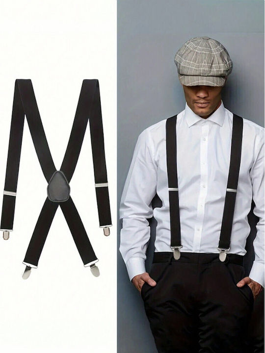 Black Suspenders Silver Clips 12mod15