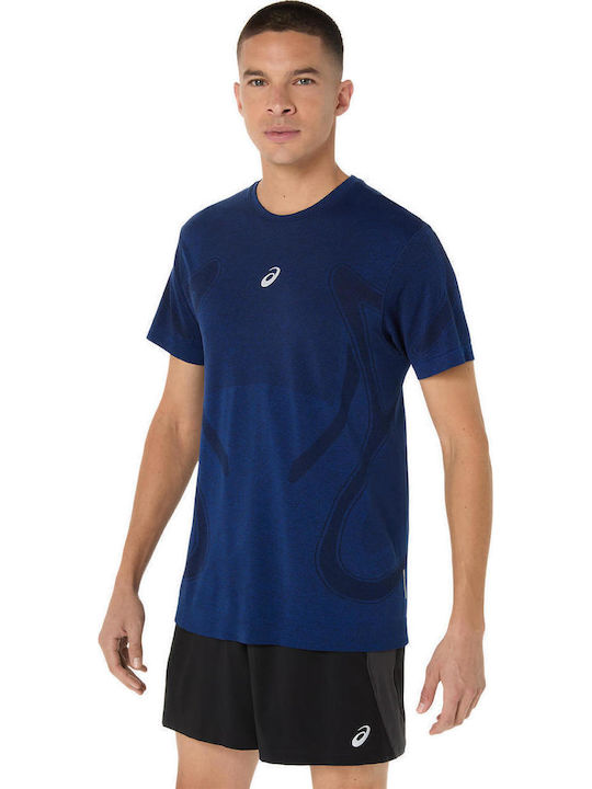 Road Seamless Athletic T-shirt Navy Blue