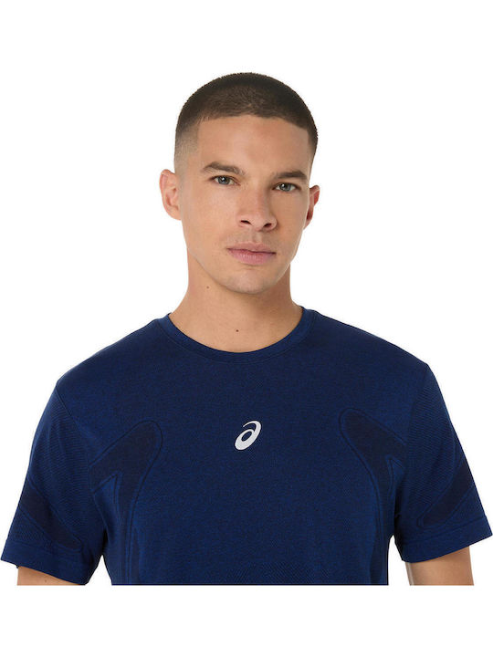 Road Seamless Athletic T-shirt Navy Blue
