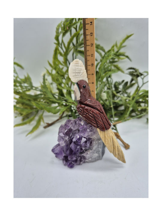 Handmade Carved Decorative Parrot Semi-Precious Stones