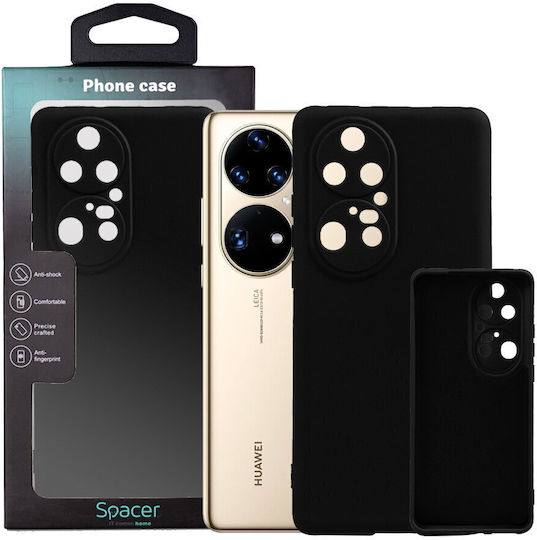 Spacer Phone Case Huawei P 50 Pro Spacer Back Cover Type Flexible Silicone Material + Microfiber Interior Black "sppc-hu-p-50p-slk"