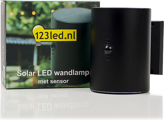 123led Επιτοίχιο Ηλιακό Φωτιστικό 40lm Θερμό Λευκό 3000K με Αισθητήρα Κίνησης και Φωτοκύτταρο IP54