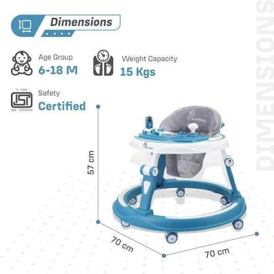Baby Walker with Music for 6+ Months Blue