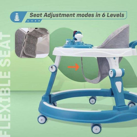 Baby Walker with Music for 6+ Months Blue