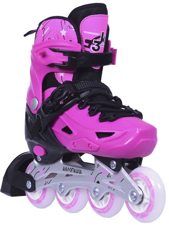 Αθλοπαιδιά Inline Αυξομειούμενα Rollers Ροζ Παιδικά