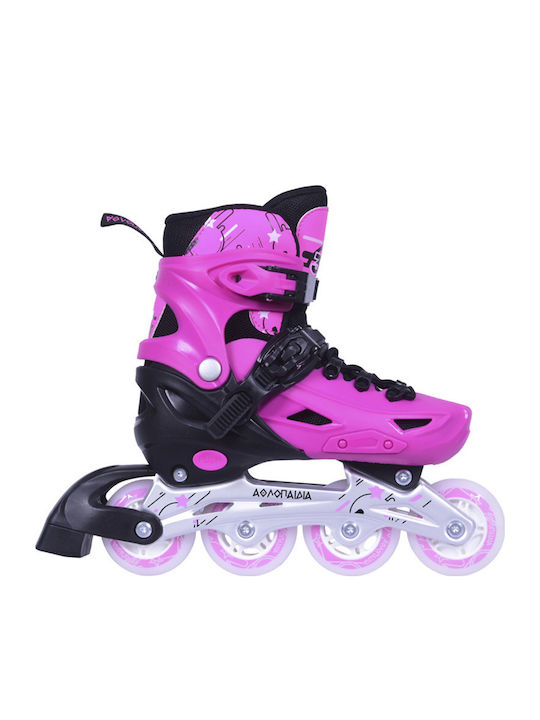 Αθλοπαιδιά Inline Αυξομειούμενα Rollers Ροζ Παιδικά