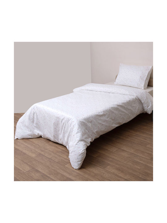 Viopros Set Baby Duvet Cover with Pillowcase Rea White 120x160cm
