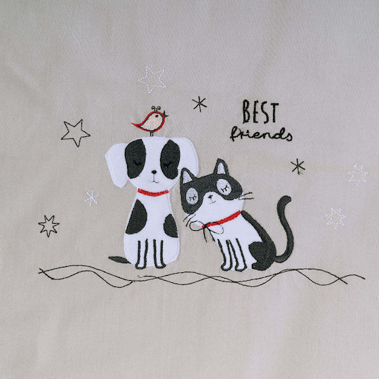 Kentia Set Copertă de Pătuț cu Față de Pernă Loft Friends Gri deschis 100x140cm.