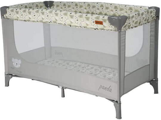 Bebe Stars Journey Panda Playpen with Mattress Gray 125x65cm