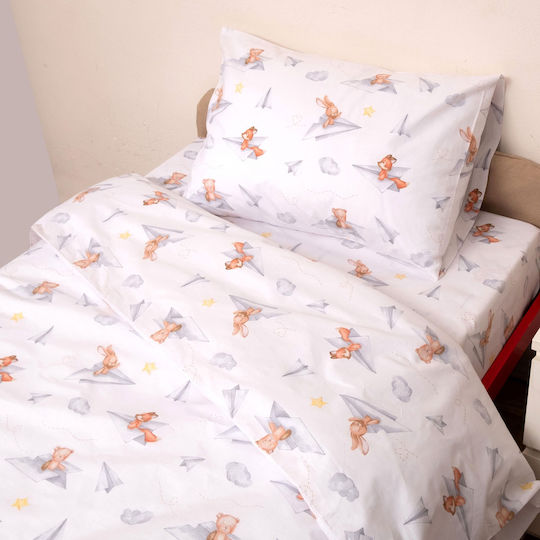 Viopros Set Baby Sheets Crib Cotton Huck White 120x160cm 3 Pieces