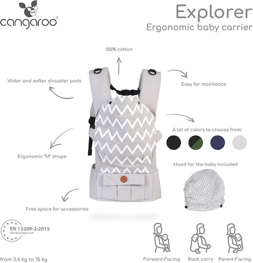 Cangaroo Classic Carrier Explorer Black with Maximum Weight 15kg